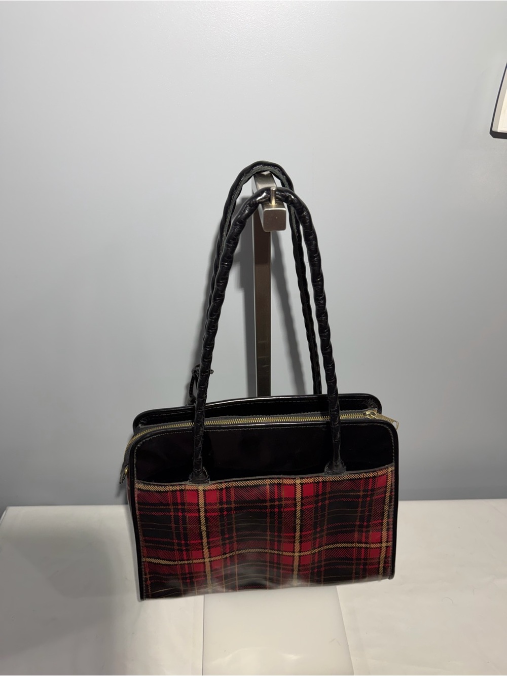 Patricia Nash Black and Red Plaid Shoulder Bag with Tassel - Picture 5 of 12